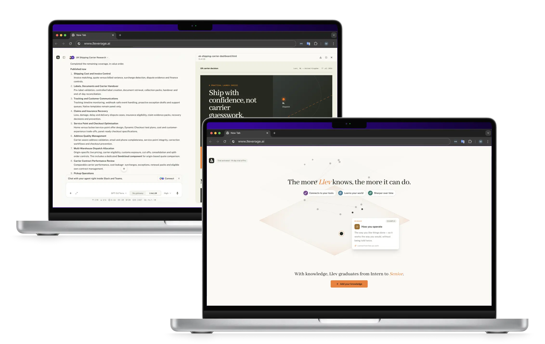 Agentic Experience product interface screens